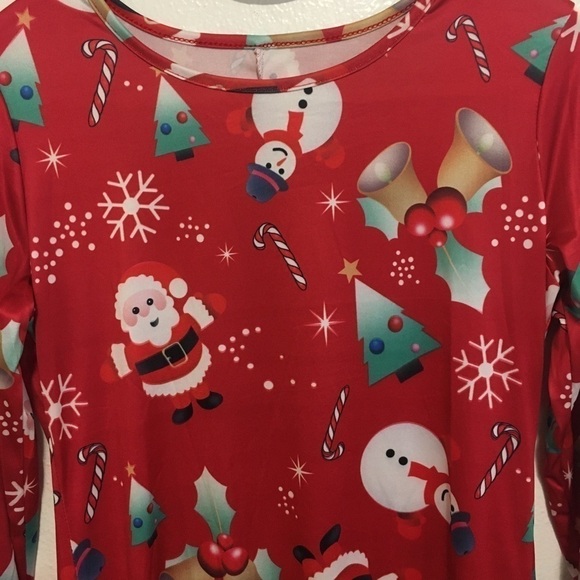Christmas Long Sleeved Dress With Rounded Neck Size Medium NEW - Picture 3 of 6
